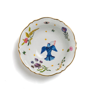 Bitossi Home Blue Floral Salad Bowl D26 cm in Porcelain