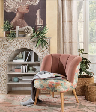 The Black Goose Armchair with Floral Pattern