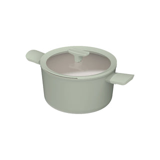 BergHOFF Casseruola Alta Antiaderente con Coperchio Leo Balance 24 cm Sage