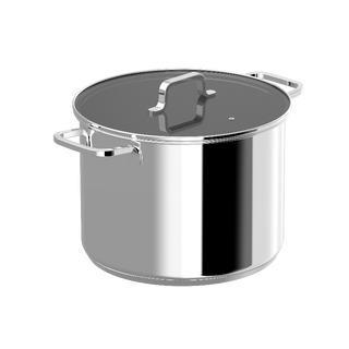 BergHOFF Pentola Grande con Coperchio Helix D28 cm in Acciaio Inox