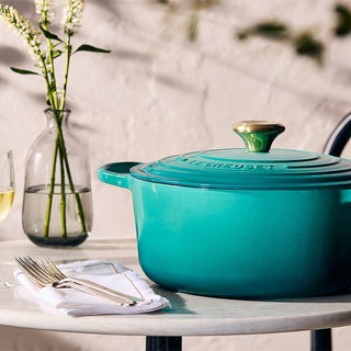 Le Creuset Cocotte Rotonda Evolution in Ghisa Vetrificata 24 cm Blu Riviera