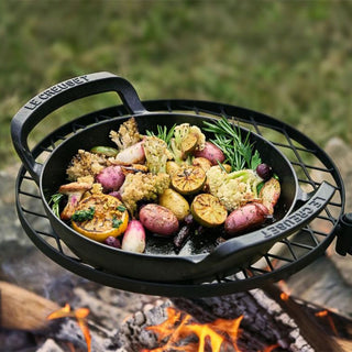 Le Creuset Grill Rotondo BBQ Outdoor D25 cm in Ghisa Nero