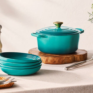 Le Creuset Cocotte Rotonda Evolution in Ghisa Vetrificata 24 cm Blu Riviera