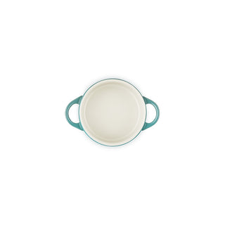 Le Creuset Mini Cocotte Rotonda in Gres Vetrificato 10 cm Blu Riviera