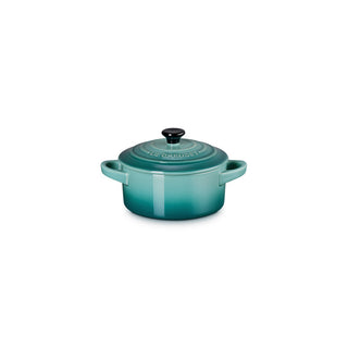 Le Creuset Mini Cocotte Rotonda in Gres Vetrificato 10 cm Blu Riviera