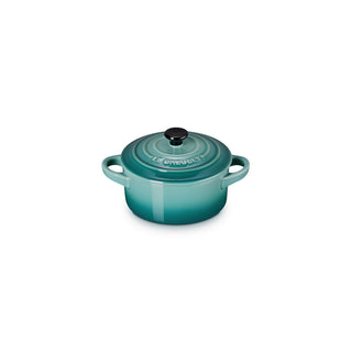 Le Creuset Mini Cocotte Rotonda in Gres Vetrificato 10 cm Blu Riviera
