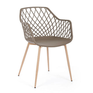 Andrea Bizzotto Set of 4 Optik Chairs in Tortora polypropylene and steel