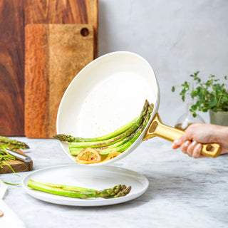 GreenPan Batteria di Pentole 10 Pezzi Padova Antiaderente Cream White