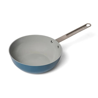 Moneta Wok in Finegres con coperchio PFAS PTFE PFOA NICHEL FREE 151 Blue Grace 24 cm