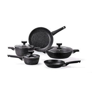 Moneta Magnolia Kochgeschirr-Set, 8-teilig, Steinschwarz