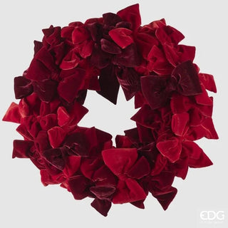 EDG Enzo De Gasperi Red Velvet Multi-Bow Garland Decoration D60 cm