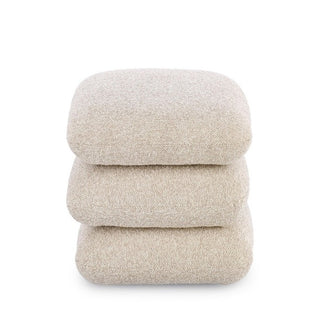Andrea Bizzotto Pouf Antara Effetto Bouclè H45 cm Beige