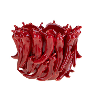 Dino Bianchi Vaso Spicy Peperoncini Rosso in ceramica H21 cm