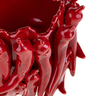 Dino Bianchi Vaso Spicy Peperoncini Rosso in ceramica H21 cm