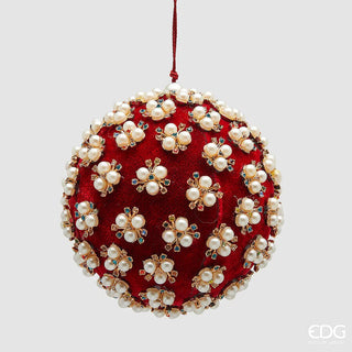 EDG Enzo De Gasperi Pallina di Natale Elizabeth Rossa D12 cm