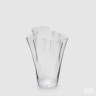 EDG Enzo De Gasperi Vaso Drappo in Vetro H29 cm Trasparente