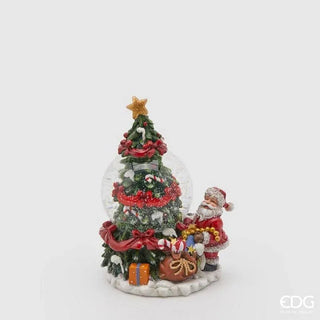 EDG Enzo De Gasperi Carillon Sfera Acqua Babbo Natale con Pino H13,5 cm