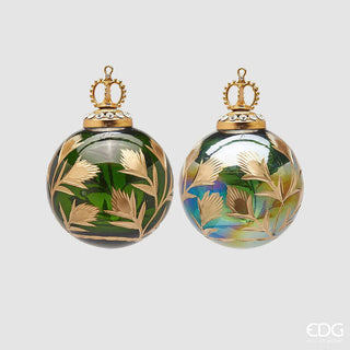 EDG Enzo De Gasperi Set 2 Palle di Natale Fiori D7,5 cm