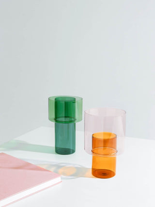 Ichendorf Milano Boreale Vaso A Blu Petrolio Grande  in Vero Borosilicato