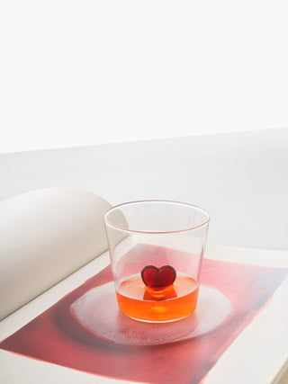 Ichendorf Milano Cuore Tumbler 30cl in Vetro Borosilicato Rosso