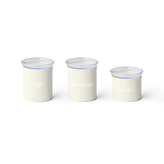 Guzzini Set 3 Barattoli in Plastica Riciclata Con Chiusura Ermetica