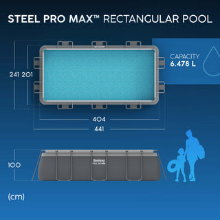 Bestway Piscina fuori terra rettangolare Power Steel da 404x201x100 cm