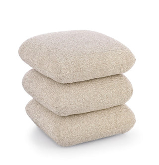 Andrea Bizzotto Pouf Antara Effetto Bouclè H45 cm Beige