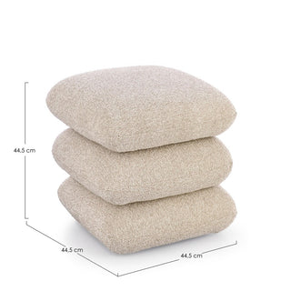 Andrea Bizzotto Pouf Antara Effetto Bouclè H45 cm Beige