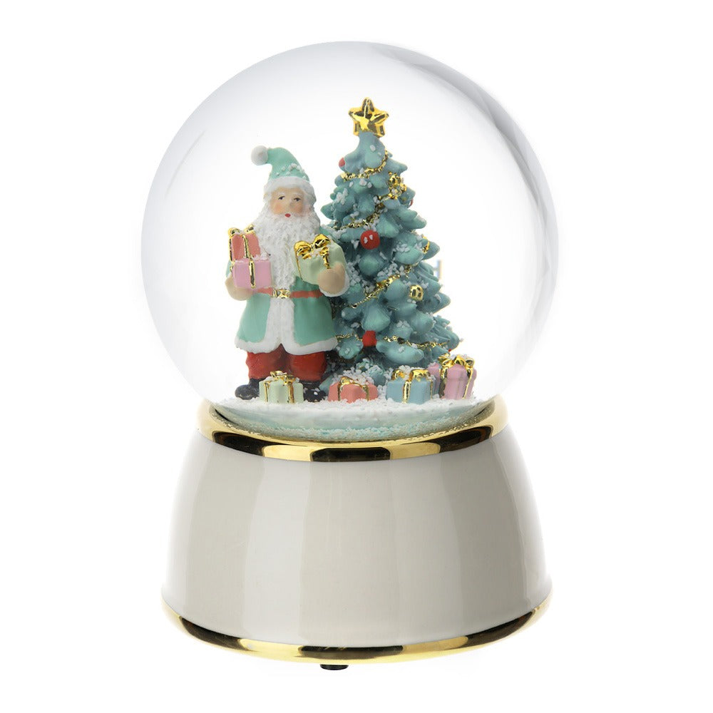 Hervit Creations Spieldose Schneekugel Weihnachtsmann aus Porzellan