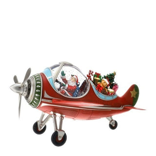 Hervit Aereo Babbo Natale con Led L46 cm