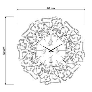 Arti e Mestieri Orologio Da Parete Particolare Linea D69 cm Nero e Bianco Marmo