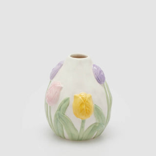 EDG Enzo de Gasperi Vaso Tulipani Ovale H12,5 cm D11 cm in Ceramica