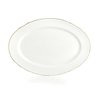 Weissestal Vassoio Ovale Elga Filo Oro 36 cm in Porcellana