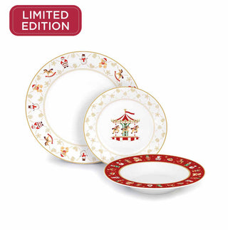 Barazzoni Set 3 Piatti Natalizi Balocchi in Porcellana