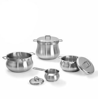 Barazzoni Batteria di Pentole 7 Pezzi Tummy in Acciaio Inox