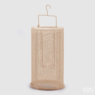 EDG Enzo De Gasperi Fabric Cylinder Lantern with Handle 33x20 cm