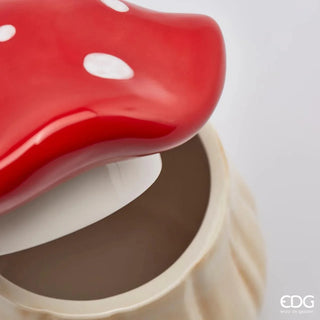 EDG Enzo De Gasperi Contenitore Natalizio Fungo H12,5 cm in Ceramica