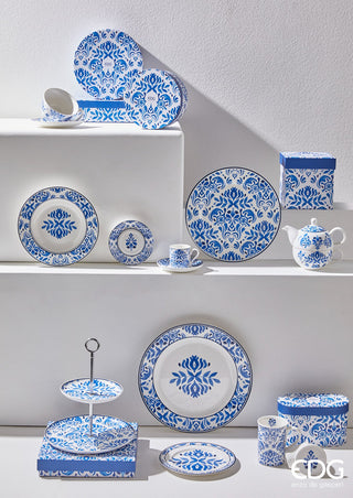 EDG Enzo De Gasperi Maiolica Porcelain Plate Service 18 Pieces