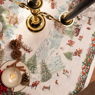 Tessitura Toscana Telerie Mantel navideño Incanto de lino 85x85 cm