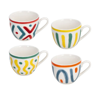 Tognana Set 4 Tazzine da Caffè Iris Vietri 90cc in Porcellana