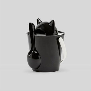 United Pets Crick - Cubo semihermético para croquetas con pala, color negro