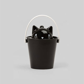 United Pets Crick Semi Airtight Kibble Bucket with Scoop Black