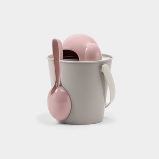 United Pets - Cubo semihermético para croquetas con cuchara rosa
