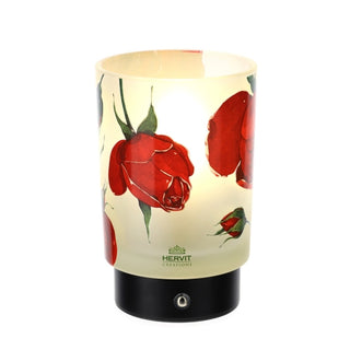 Hervit Led Lamp Rose Baccarat Glass D10xH15 cm