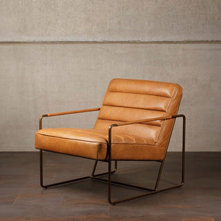 Chehoma Makine Leather Armchair 71×83×66 cm Cognac