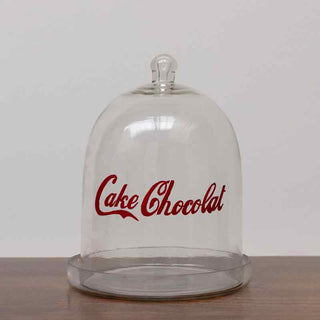 Chehoma Piatto con Campana Cake Chocolat in Vetro 28x22 cm