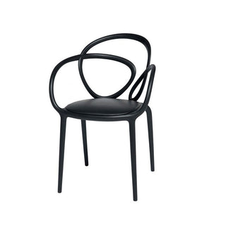 Qeeboo set 2 sedie Loop Chair Black con cuscini inclusi