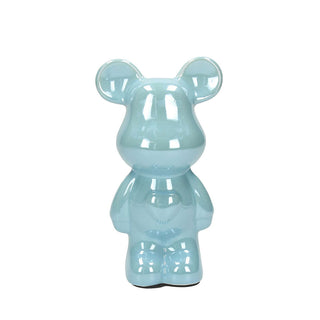 Tognana Teddy Bear Decoration H18 cm in Light Blue Ceramic