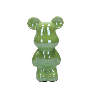 Tognana Teddy Bear Decoration H18 cm in Green Ceramic