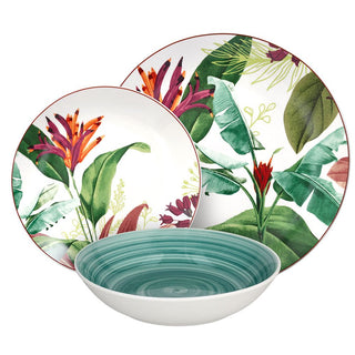 Tognana Servizio di Piatti Madison Tropicalia 18 pezzi in Porcellana